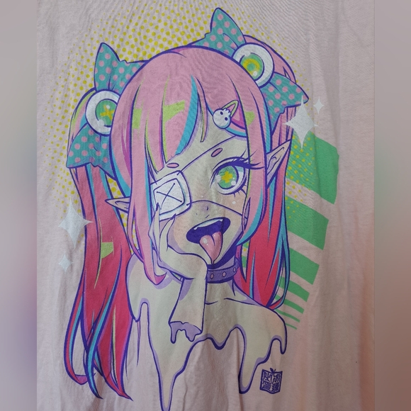Anime art graphic T shirt size M - Picture 2 of 4
